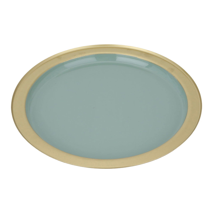 Al Saif Gallery Steel Sweet Serving Plate, 27.5X27.5X2 Cm - Golden Green product image 1