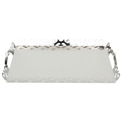 Tofaria rectangular steel hand held by Al Saif Gallery, 43 x 32 x 4 cm - silver product image 2