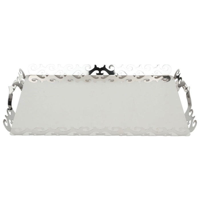 Tofaria rectangular steel hand held by Al Saif Gallery, 43 x 32 x 4 cm - silver product image 2