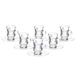 Alsaif Gallery Bialat Crystal Cups and Saucer Serving Set, 18 Pieces - Transparent product image 4