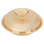 Al Saif Gallery steel date, 13 cm, circular, golden embossed, with lid - gold product image 1