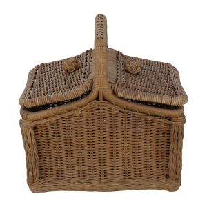 Al Saif Gallery Rectangular Wicker Serving Basket With Lid, 30 X 23 X 30 Cm - Beige product image