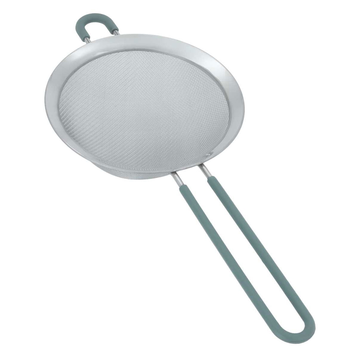 Al Saif Gallery Steel Strainer, 14 Cm, With Silicone Handle - Green product image 1