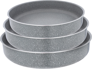 Rocky Granite Trays Set, 26/30/34 cm, Round, 3 Pieces - Gray product image