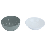 Al Saif Gallery steel bowl, round, double gray base, 17 x 17 x 9 cm - white product image 2