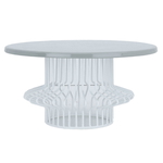 Al Saif Gallery steel serving stand, 12 x 25 x 25 cm, round, flat - white product image 1