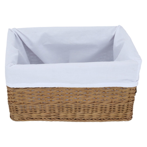 Al Saif Gallery Rectangular Fabric Wicker Serving Basket, 36 X 25 X 17.5 Cm - Beige product image