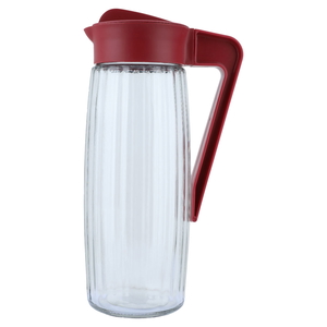 Glass jack with red handle, Culex, 1.6 litres, striped - transparent product image