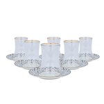 Al Saif Gallery glass canteens and porcelain plates set, 12 pieces - blue product image 4