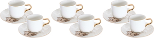 Al Saif Gallery Porcelain Coffee Cups Saucer Set, 12 Pieces, 90 Ml - White product image