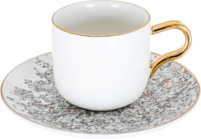 Al Saif Gallery Porcelain Coffee Cups Saucer Set, 12 Pieces, 90 Ml - White product image 2