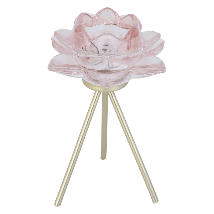 Al Saif Gallery Glass Candle Holder, 12x12x18 cm - Rose Gold product image 2