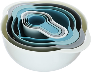 saif so Plastic Round Bowl Set, 8 Pieces, 30 x 30 x 13 cm - Colored product image