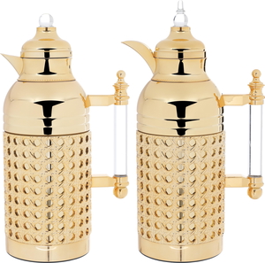 Al Saif Gallery Sarah Steel Thermos Set, 1/1 Liter, 2 Pieces - Gold product image