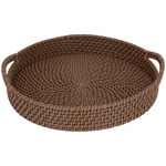 Tofaria Al Saif Gallery wicker presentation, 42 x 42 x 7 cm, round - brown product image 1