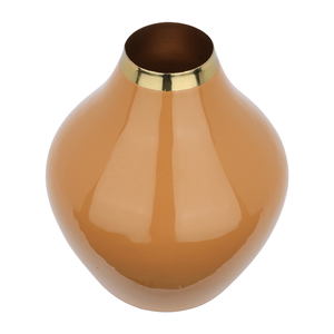 Al Ain Al Andalusia Indian Steel Vase, 12 X 12 X 20 Cm - Golden Orange product image