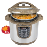 Edison Electric Pressure Cooker, 12 Liter, 1600 Watt, Wooden Beige product image 1