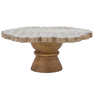 Al Saif Gallery wooden cake stand, 10 x 10 x 5.5 cm, with base - brown product image