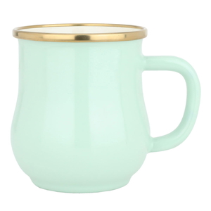 Al Saif Gallery steel mug, 8 cm, 0.33 litres, gold-light green rim product image