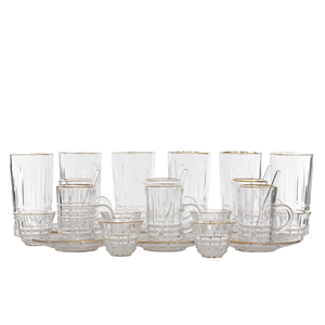 Alsaif Gallery Bialat Tea and Coffee Serving Set, 30 Pieces - Clear product image