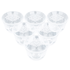 طقم فناجين قهوة عربي زجاج السيف غاليري، 6 قطع - شفاف product image
