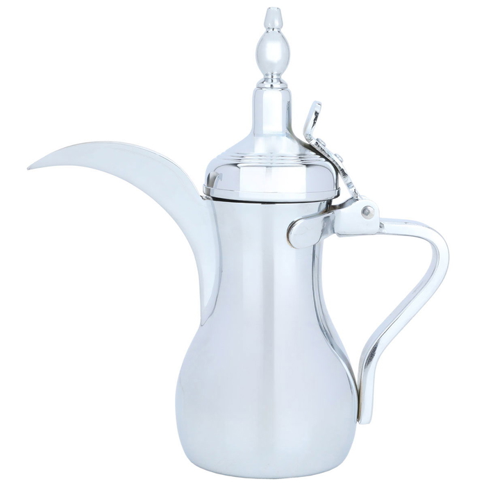 Al Saif Gallery Sulaiman Steel Dallah, 26 oz - Silver product image 1