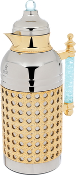 Sarah Estelle Al Saif Gallery thermos set, 1+1 liter, cyan crystal handle, 2 pieces - silver product image 3