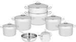 Erbil HASCEVHER Steel Cookware Set, 14 Pieces, 20 / 22 / 26 / 30 / (26) / 26 cm, Turkish - Silver product image 1