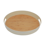 Tofaria Saif Gallery wooden serving tray, 15 inches, round - wooden product image 2