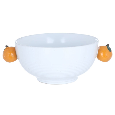 Al Saif Gallery porcelain bowl, 20.9 x 15.1 x 7.5 cm, decorated with oranges - white product image 1