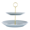 Porcelain dessert serving stand, 2 floors, Al Saif Gallery, gold-gray edges product image 1