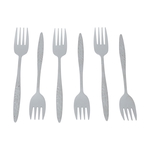 Al Saif Gallery steel sweet forks, engraved, 6 pieces - silver product image 1