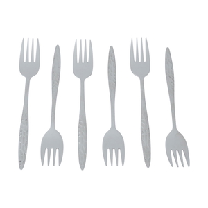 Al Saif Gallery steel sweet forks, engraved, 6 pieces - silver product image