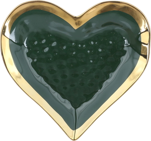 Al Saif Gallery porcelain dessert serving dish, 14.25 inches, gilded, rectangular - green product image