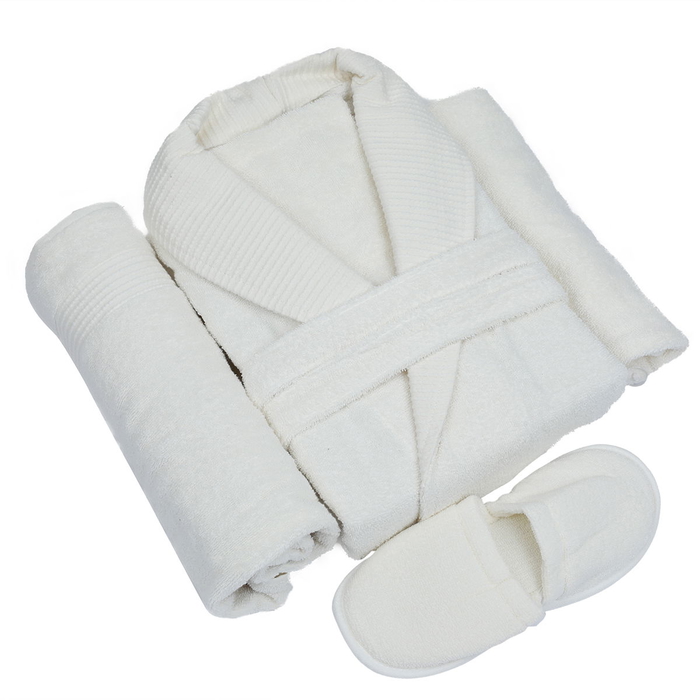 Mora Cotton Bathrobe Set, 50x90 cm, Spanish, 11 Pieces - Beige product image 3