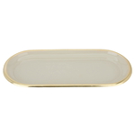 Al Saif Gallery Steel Sweet Serving Plate, 32X14.5X1.6 Cm - White Golden product image 1