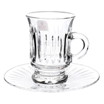 Alsaif Gallery Bialat Crystal Cups and Saucer Serving Set, 18 Pieces - Transparent product image 1