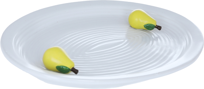 Al Saif Gallery porcelain dessert plate, 35.9 x 25.7 x 4.2 cm, oval, decorated with pears - white product image 2