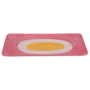 Al Saif Gallery Steel Sweet Serving Plate, 2 x 20.5 x 42, Rectangle - Pink product image