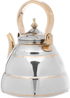 Alsaif Plus Marhaba Diriyah Dallah and Tea Pot Steel, 2 pieces, 0.9 / 1.6 litre, medium, gold - silver product image 5