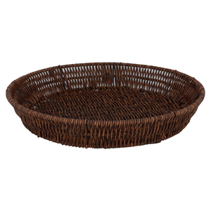 Al Saif Gallery wicker serving tray, 36 x 36 x 5.5 cm, round - brown product image