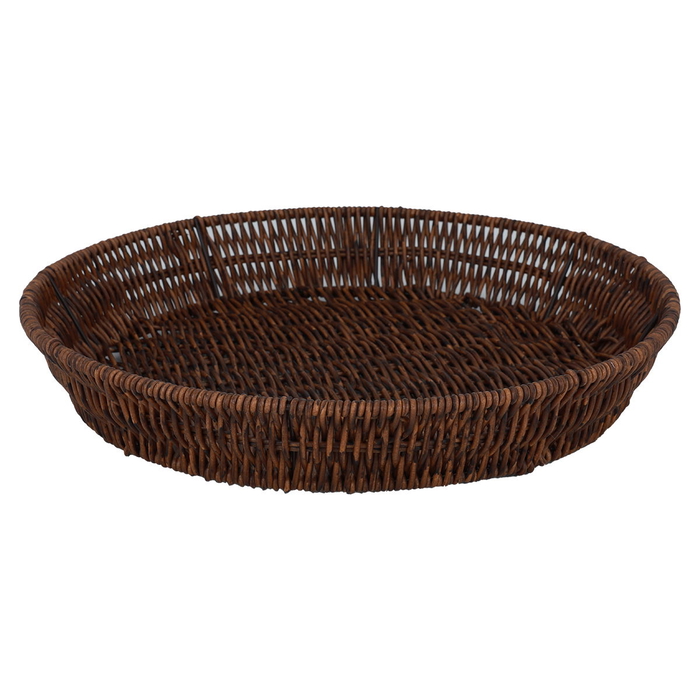 Al Saif Gallery wicker serving tray, 36 x 36 x 5.5 cm, round - brown product image 1