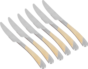 Al Saif Gallery Steel Knife Set, Engraving, 6 Pieces - Silver product image