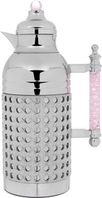 Sarah Gallery plastic thermos set, 1 liter, pink crystal handle - silver product image 3