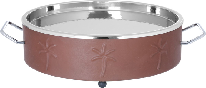 Al Saif Gallery Steel Food Warmer, 14 x 36 x 44 cm, with double bowl - brown product image 2