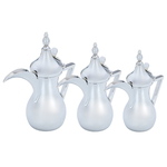 Sulaiman Steel Al Saif Gallery Dallah Set, 48+32+26 oz, 3 Pieces - Silver product image 2