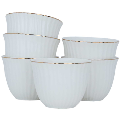 طقم فناجين قهوة عربي بورسلان السيف غاليري، 12 قطعة - أبيض product image 1