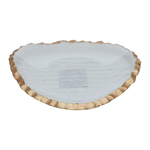 Al Saif Gallery glass sweet dish, 18x14.5x3 cm, triangle, with gold rim - clear product image 1