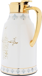 Al Saif Gallery Steel Peacock Thermos Set, Golden Peacock Pattern, 2 Pieces - Pearl product image 3