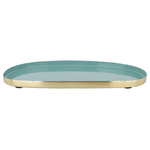 Al Saif Gallery Steel Sweet Serving Plate, 20.9x20.9x7.8 cm, Oval - Light Green product image 2